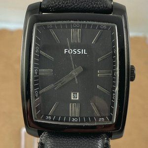Coal Black Fossil Watch with Date Original Strap